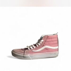 Vans Pink and White High-Top Sneakers